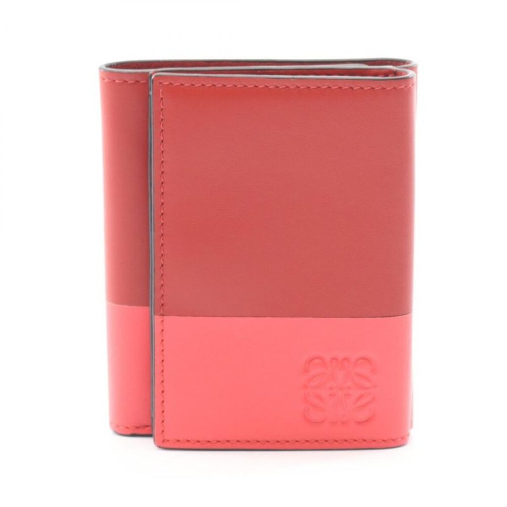 Loewe Trifold Wallet 109.10 S26 Red Leather Anagram Trifold